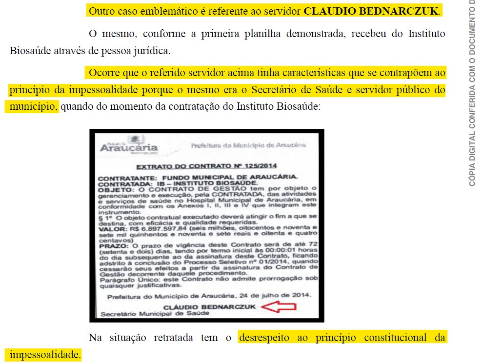 Claudio Bednarczuk recebeu quase R$ 200 mil de forma irregular quando foi secretário de Saúde