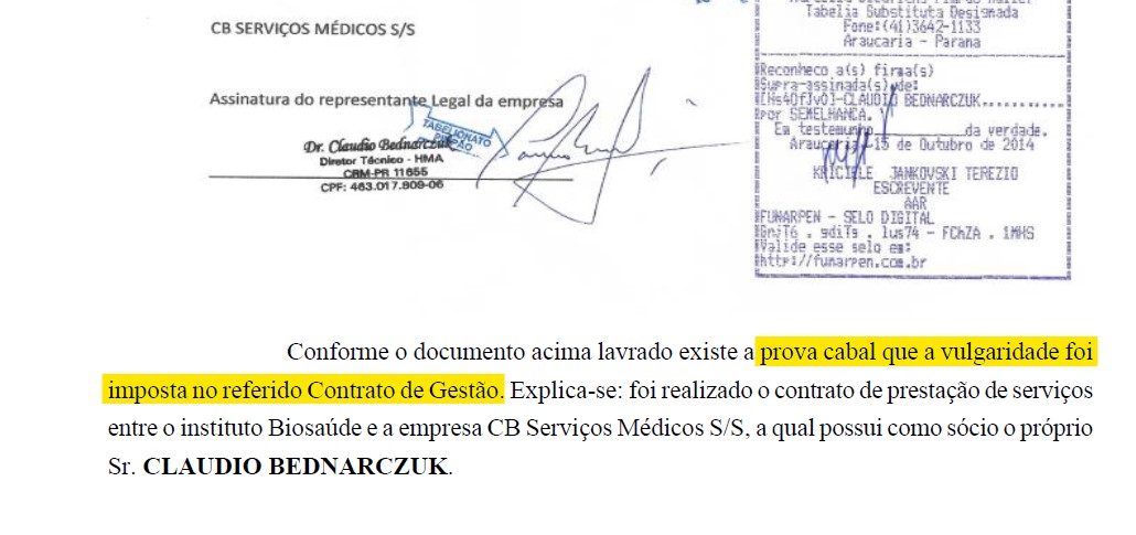 Claudio Bednarczuk recebeu quase R$ 200 mil de forma irregular quando foi secretário de Saúde