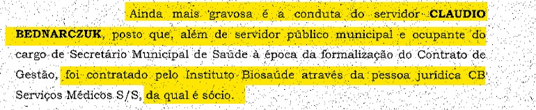 Claudio Bednarczuk recebeu quase R$ 200 mil de forma irregular quando foi secretário de Saúde