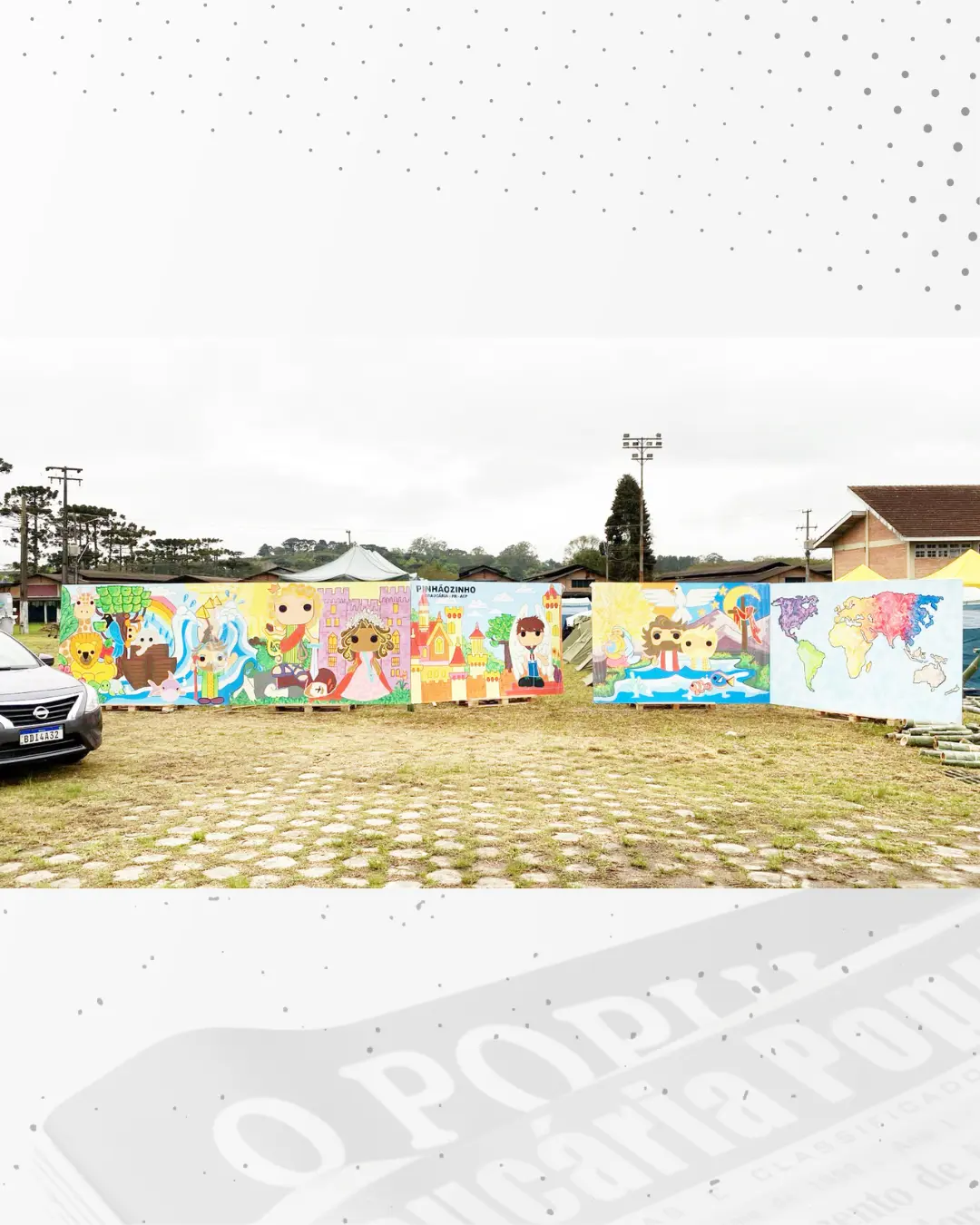 Professor araucariense pinta painel gigante no Parque de Ciências de Colombo