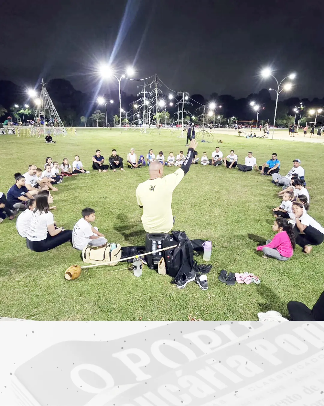 Aulas de capoeira estão movimentando o Parque Cachoeira nessas férias