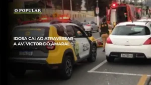 Idosa cai ao atravessar a Av. Victor do Amaral