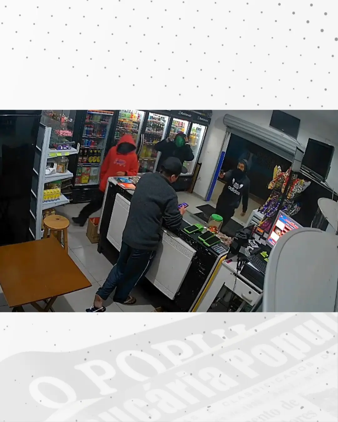 No Campina da Barra, quarteto invade distribuidora e rouba uísque e cigarro! Câmeras registraram ação