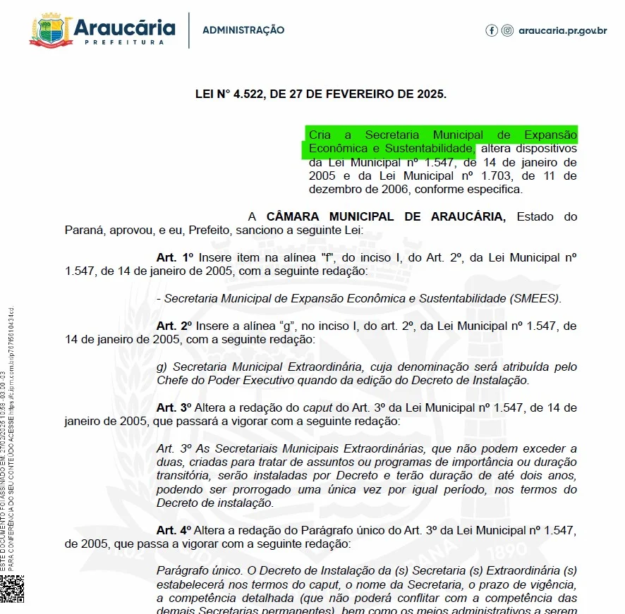 Município corrige “erro” e volta a ter secretaria voltada ao setor industrial