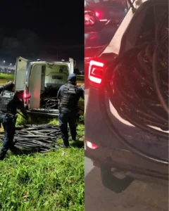 Mais de 1 tonelada de cabos elétricos são recuperados pela GMA após tentativa de furto