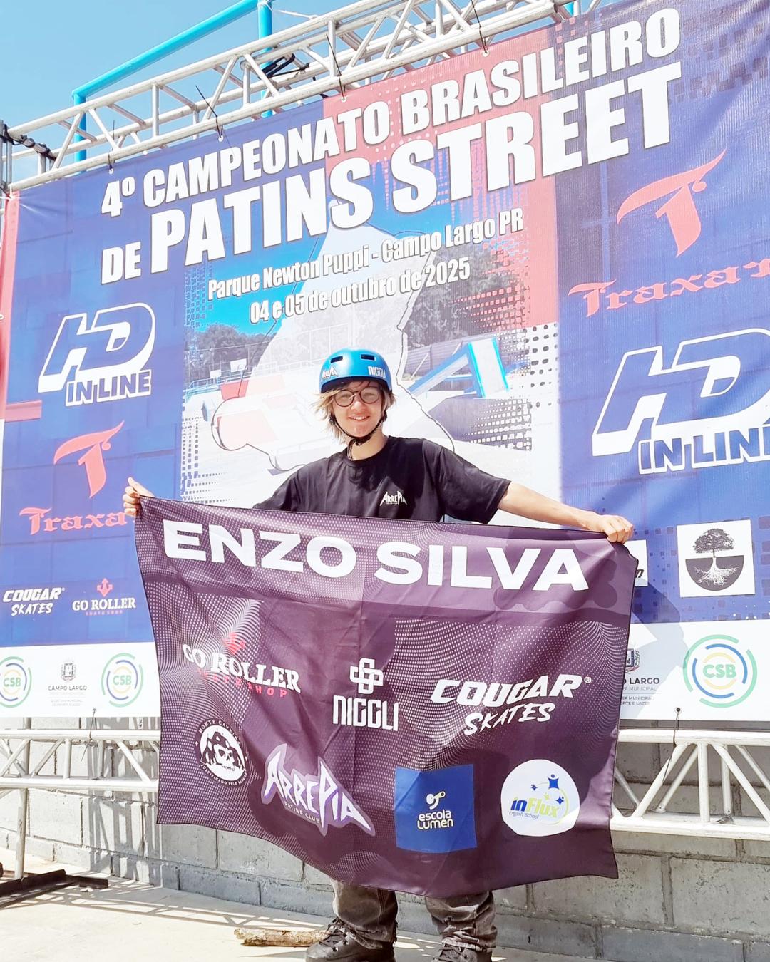 Enzo é campeão do Brasileiro de Patins Street e ganha vaga para o Mundial no Japão