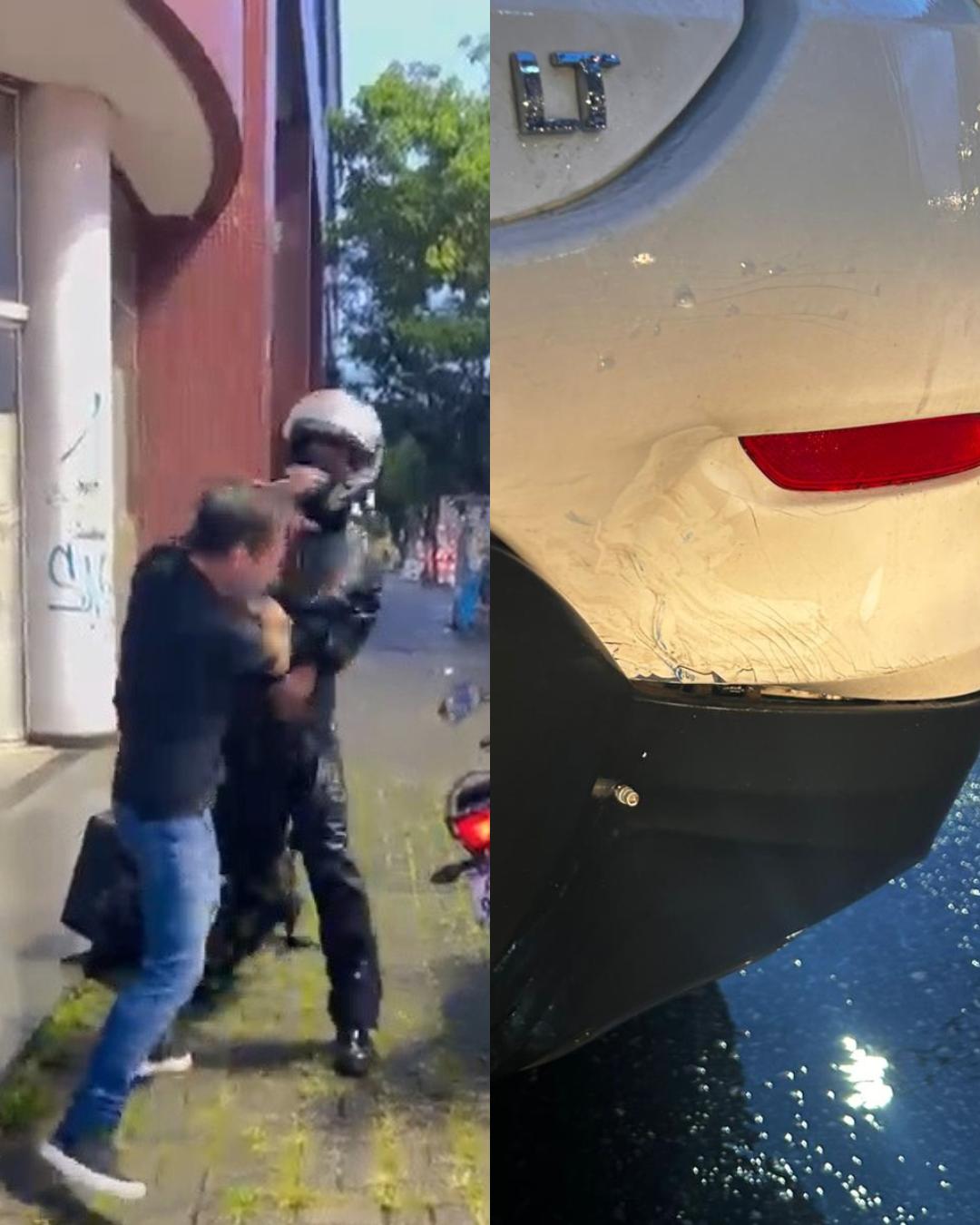 Acidente de trânsito termina em confusão neste sábado