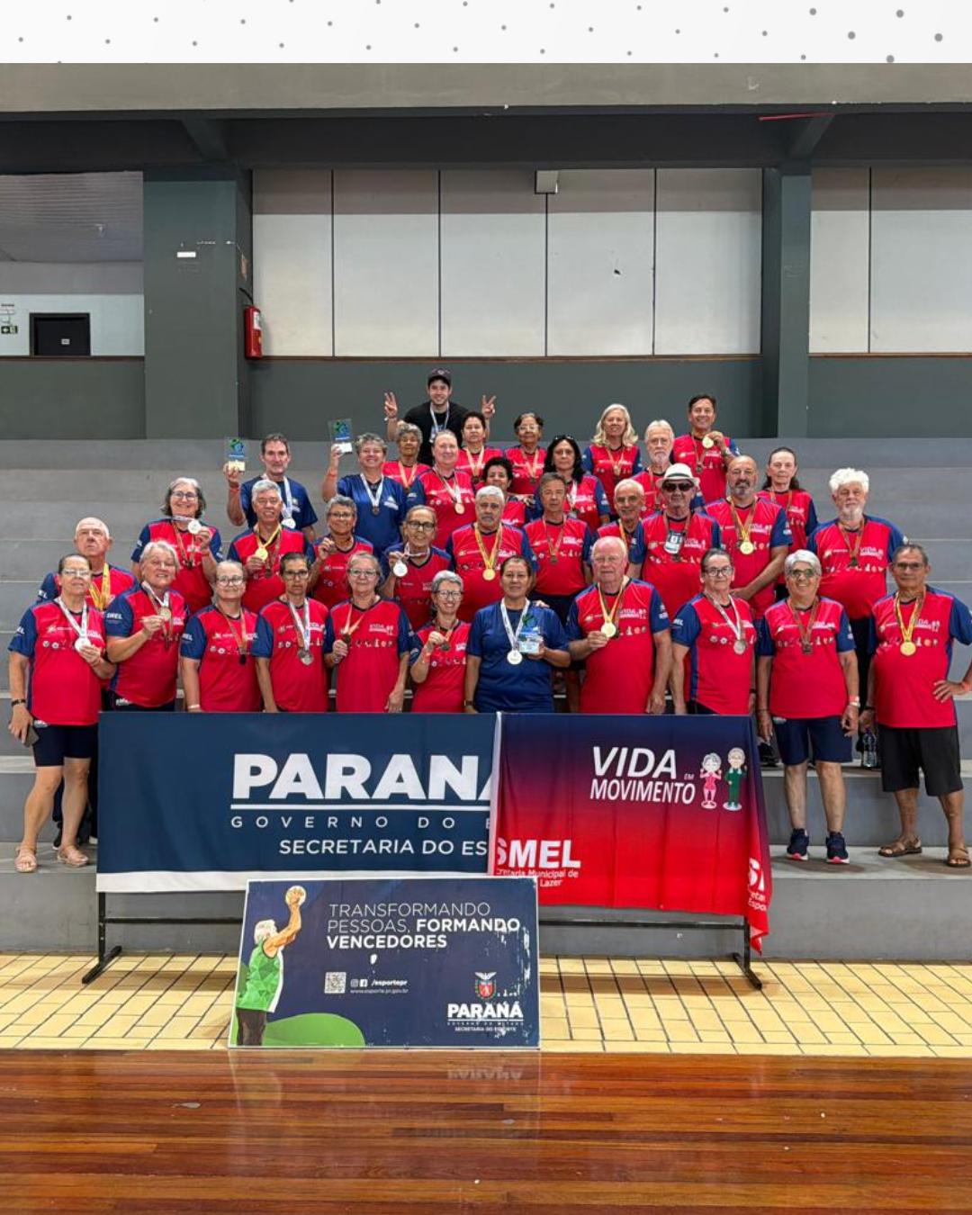 Araucária participa dos Jogos de Integração do Idoso e conquista 7º lugar geral no Paraná