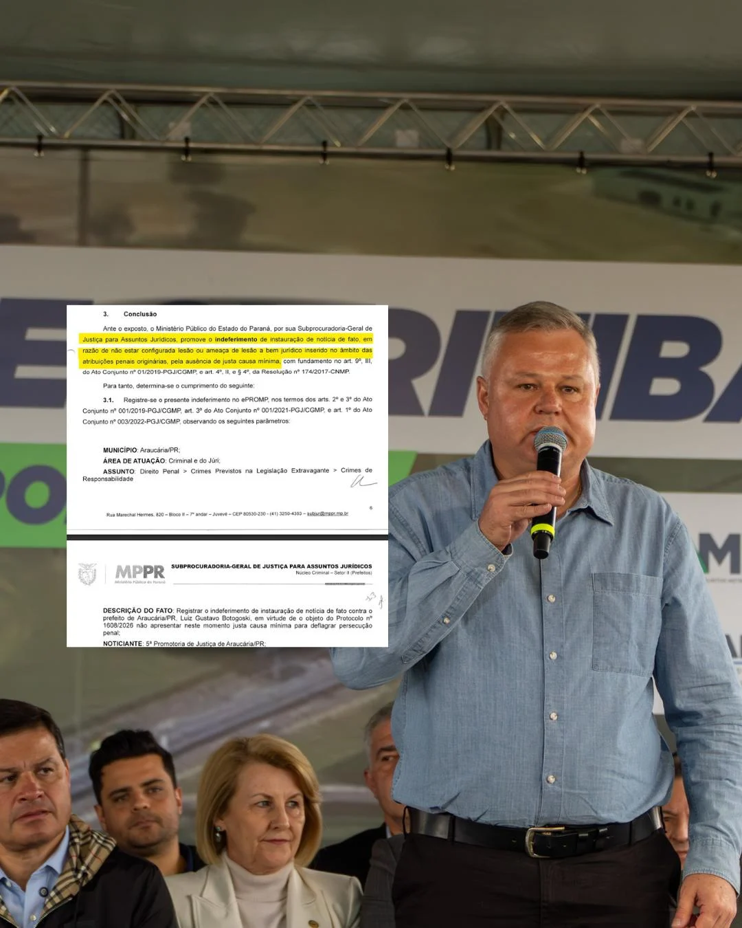 MP nega pedido para investigar prefeito em caso de acordo celebrado em processo judicial