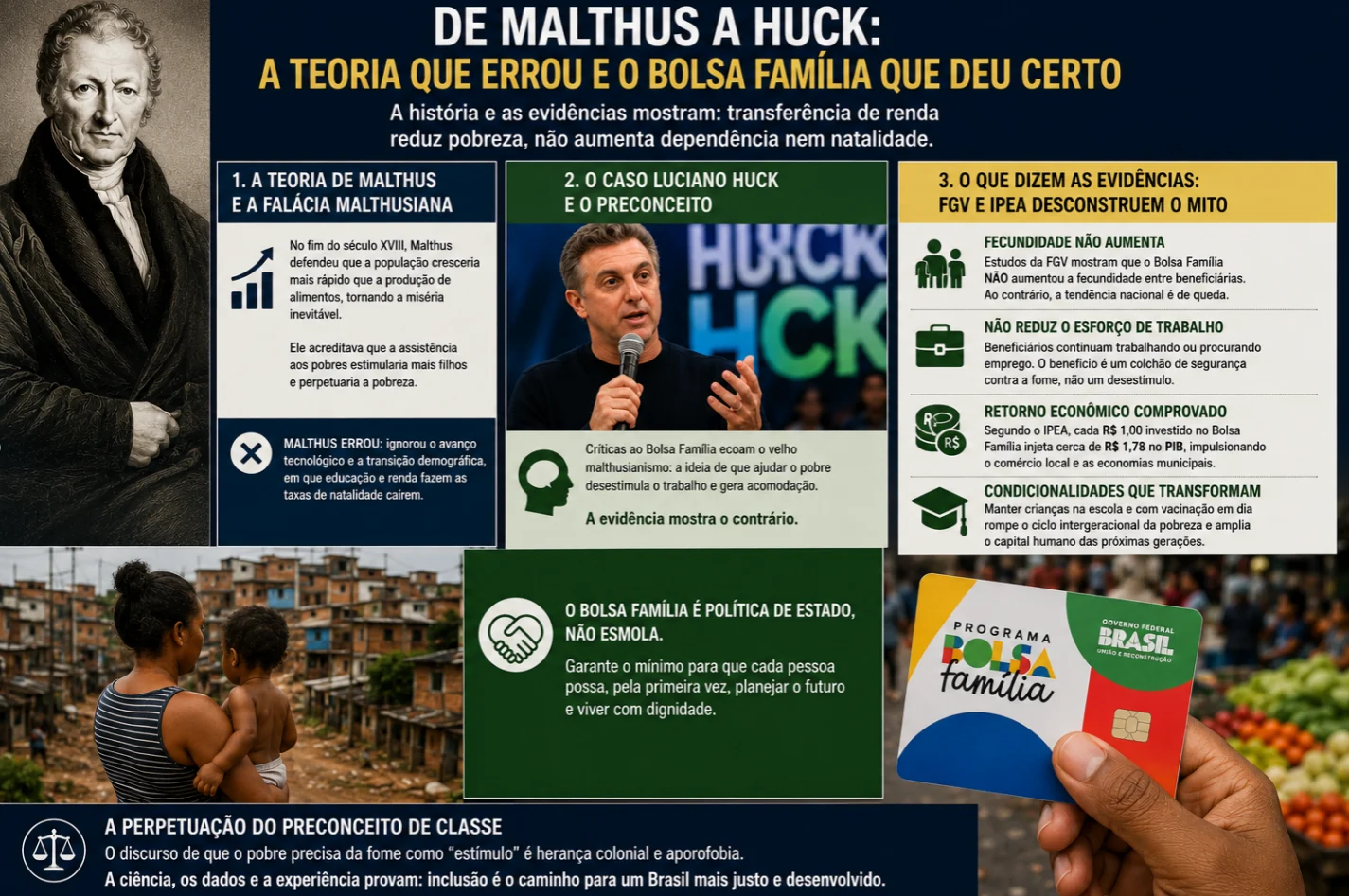 Professor Rafael de Jesus: De Malthus a Huck — A Teoria que Errou e o Bolsa Família que Deu Certo Professor Rafael de Jesus: De Malthus a Huck — A Teoria que Errou e o Bolsa Família que Deu Certo