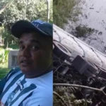 Identificado caminhoneiro de Araucária que morreu após caminhão cair na Represa Vossoroca