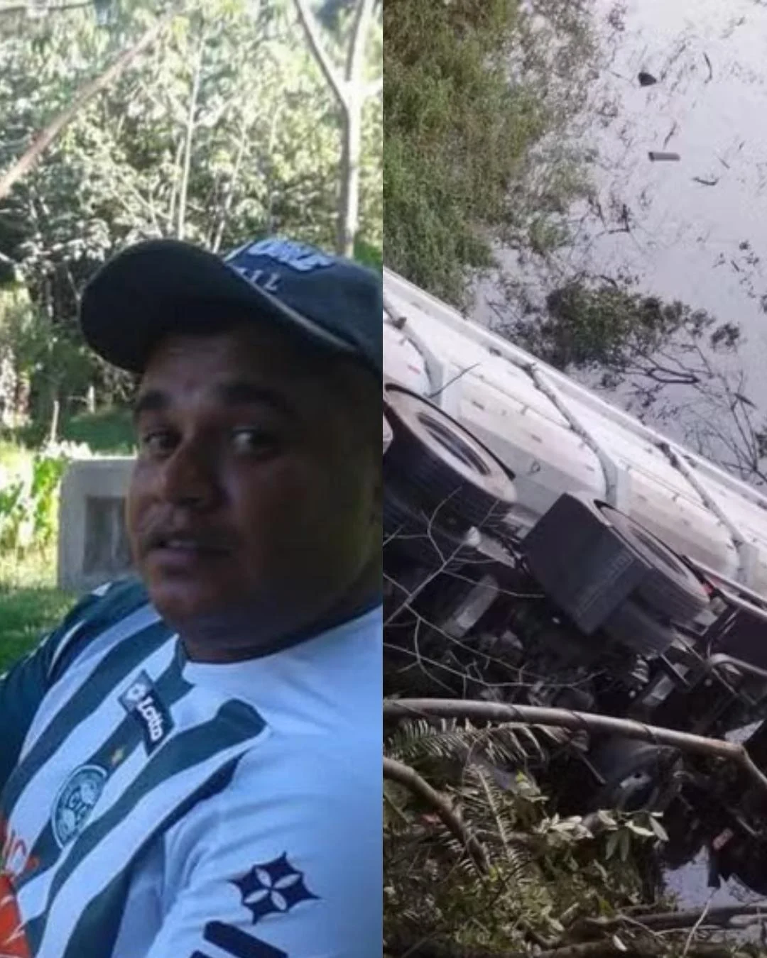 Identificado caminhoneiro de Araucária que morreu após caminhão cair na Represa Vossoroca