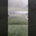 Do nada, tempo fecha e granizo despenca na área rural de Capinzal