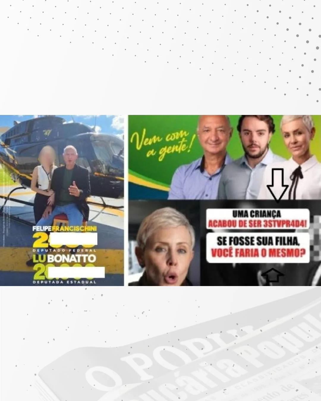 Denunciado pelo MP por crime sexual, Hissam grava vídeo pedindo votos para Lu Bonatto, que defende penas mais duras para autores desse tipo de crime