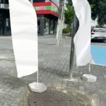 Eleitor pode denunciar situações onde wind banners atrapalham a circulação de pedestres