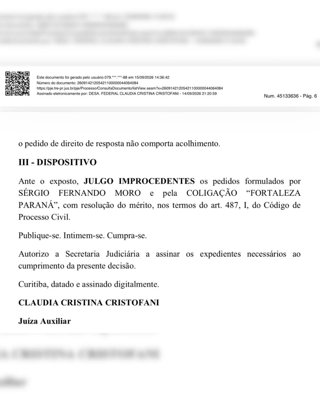 TRE nega pedido do PL e mantém válida propaganda eleitoral do PSD que associa Moro com voto em Flavio Dino