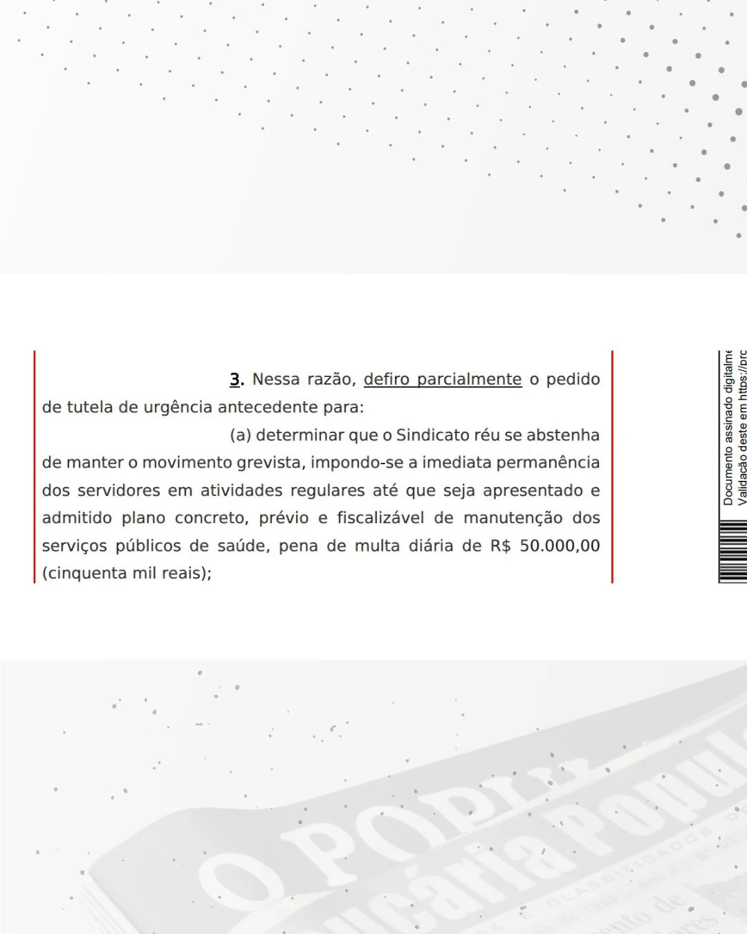 Depois do SISMMAR, Justiça também impõe multa de R$ 50 mil por dia ao SIFAR em caso de greve